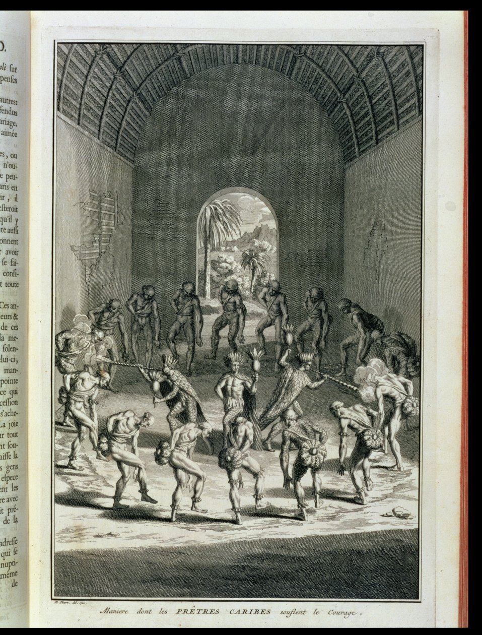 カリビアンプリーストが勇気を後押しする方法、 『宗教儀式と習慣』、1721年 作： バーナード・ピカール
