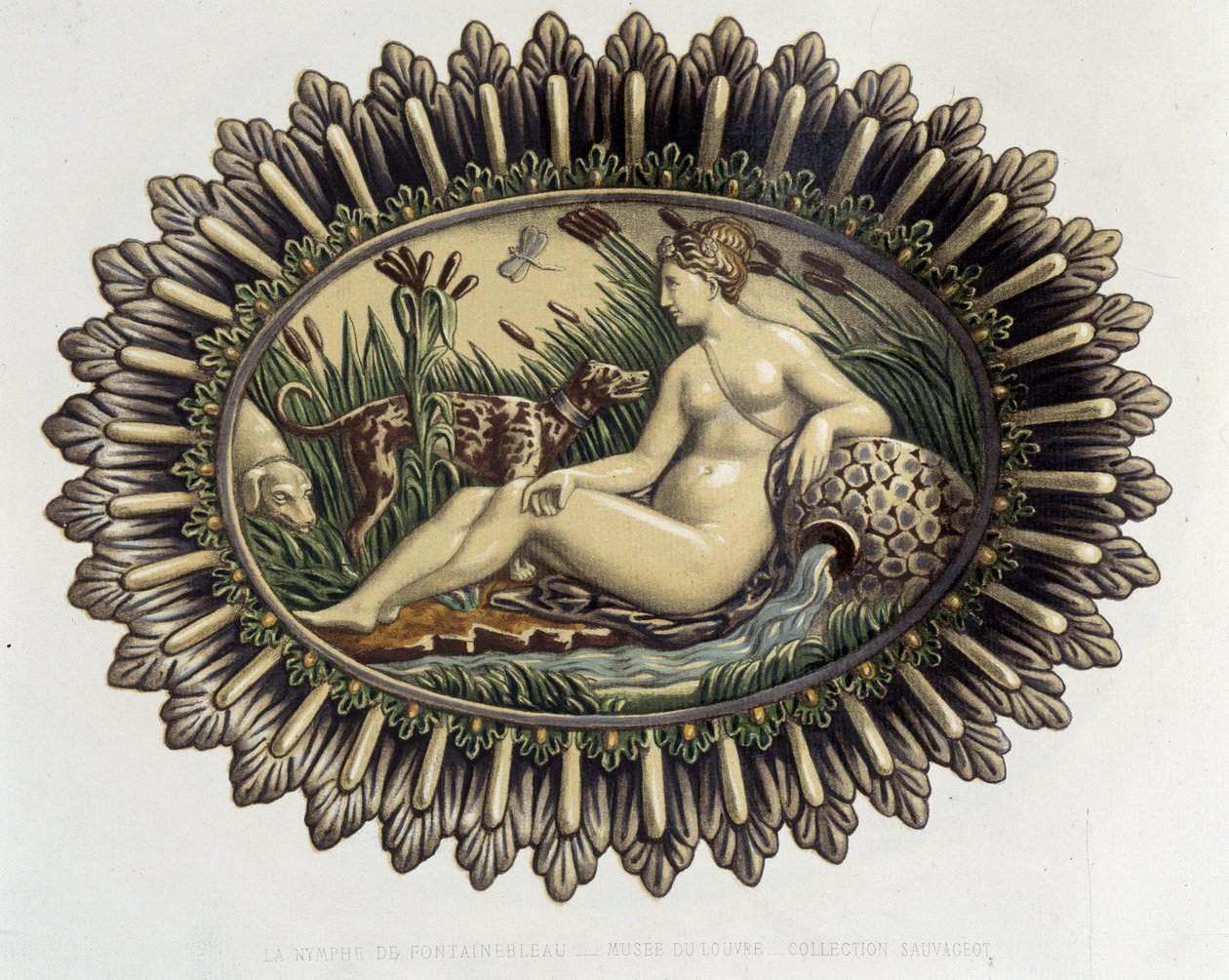 La nymph de Fontainebleau - Plat céramique（ベルナール・パリッシーの作品）」C.DelangeとC.Borneman著、パリ 作： バーナード（後）パリシー