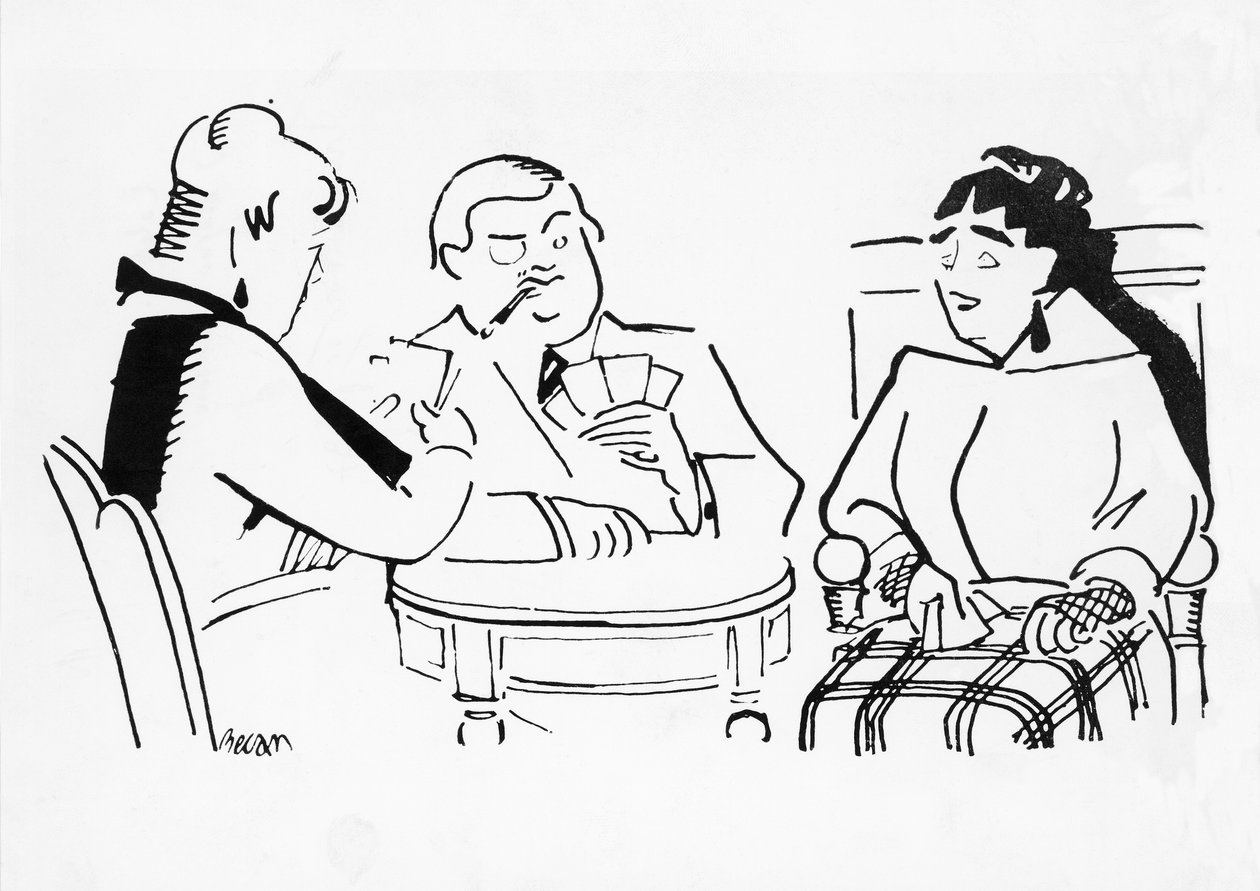 カードゲーム、Sidonie-Gabrielle Colette(1873-1954)の小説「Cheri」の挿絵。 作： バーナード・ベカン