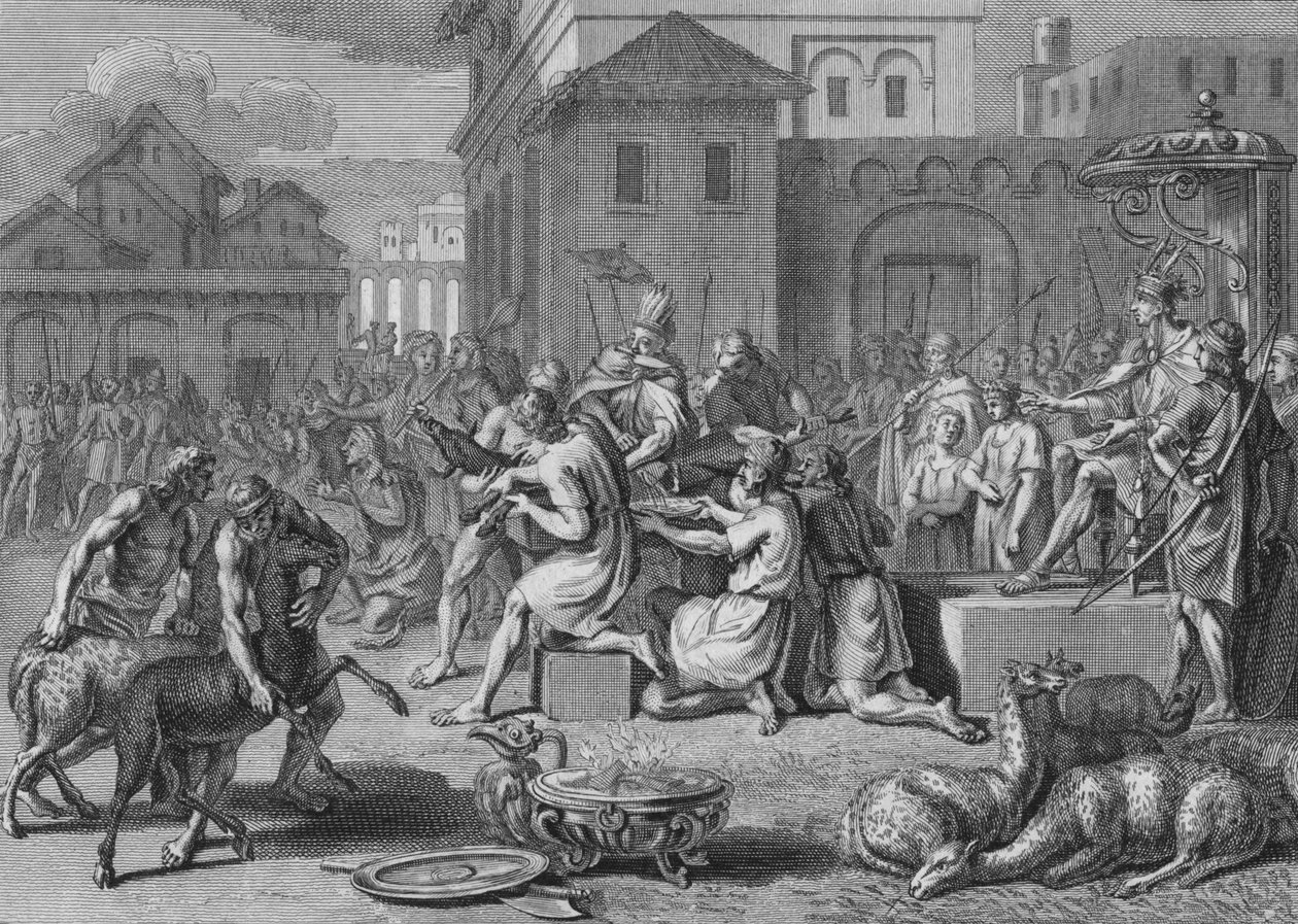 黒羊の犠牲、大太陽の饗宴の日、1723年。 作： バーナード・ピカール