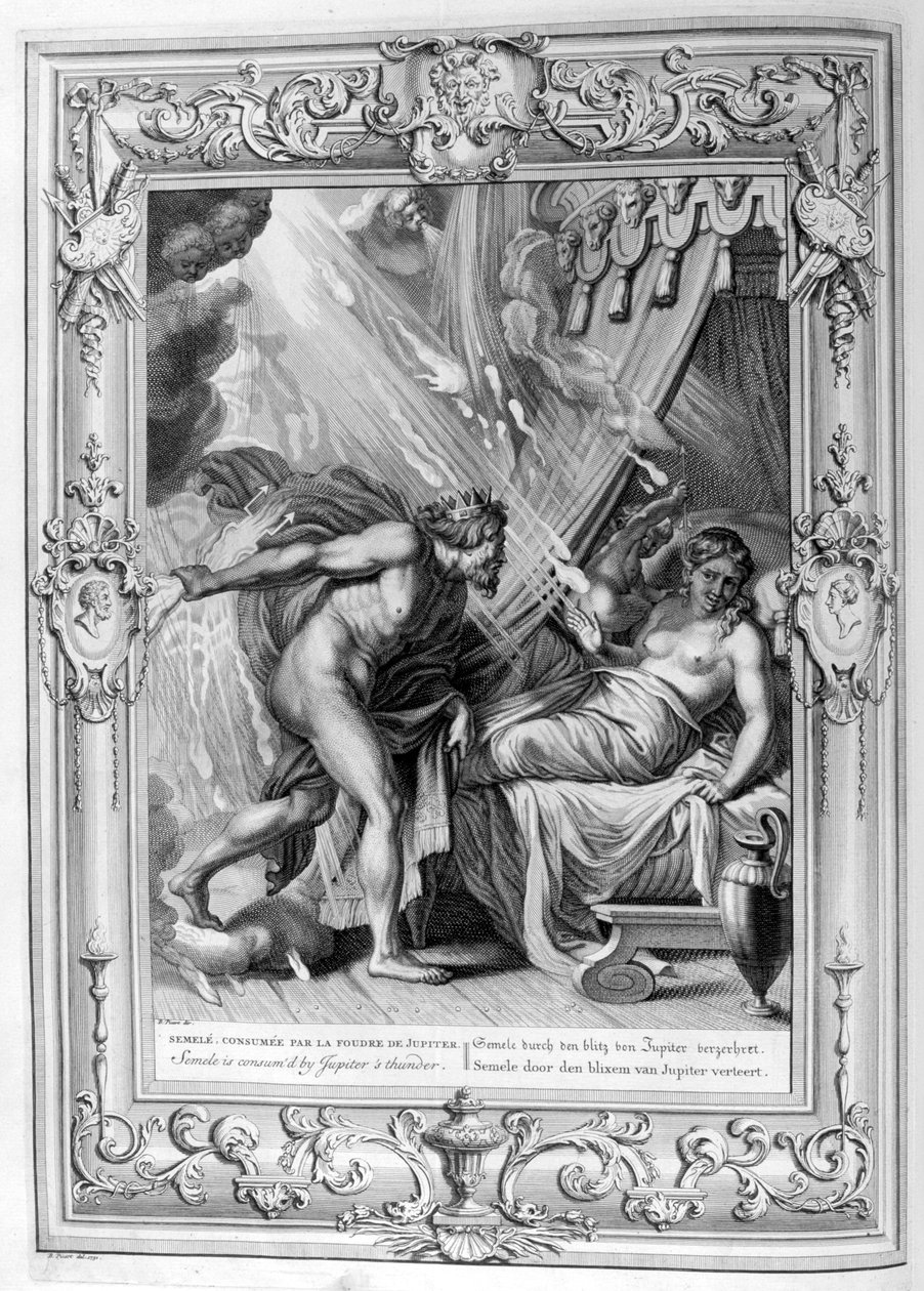 Semeleは1733年の木星火によって消費されます 作： バーナード・ピカール