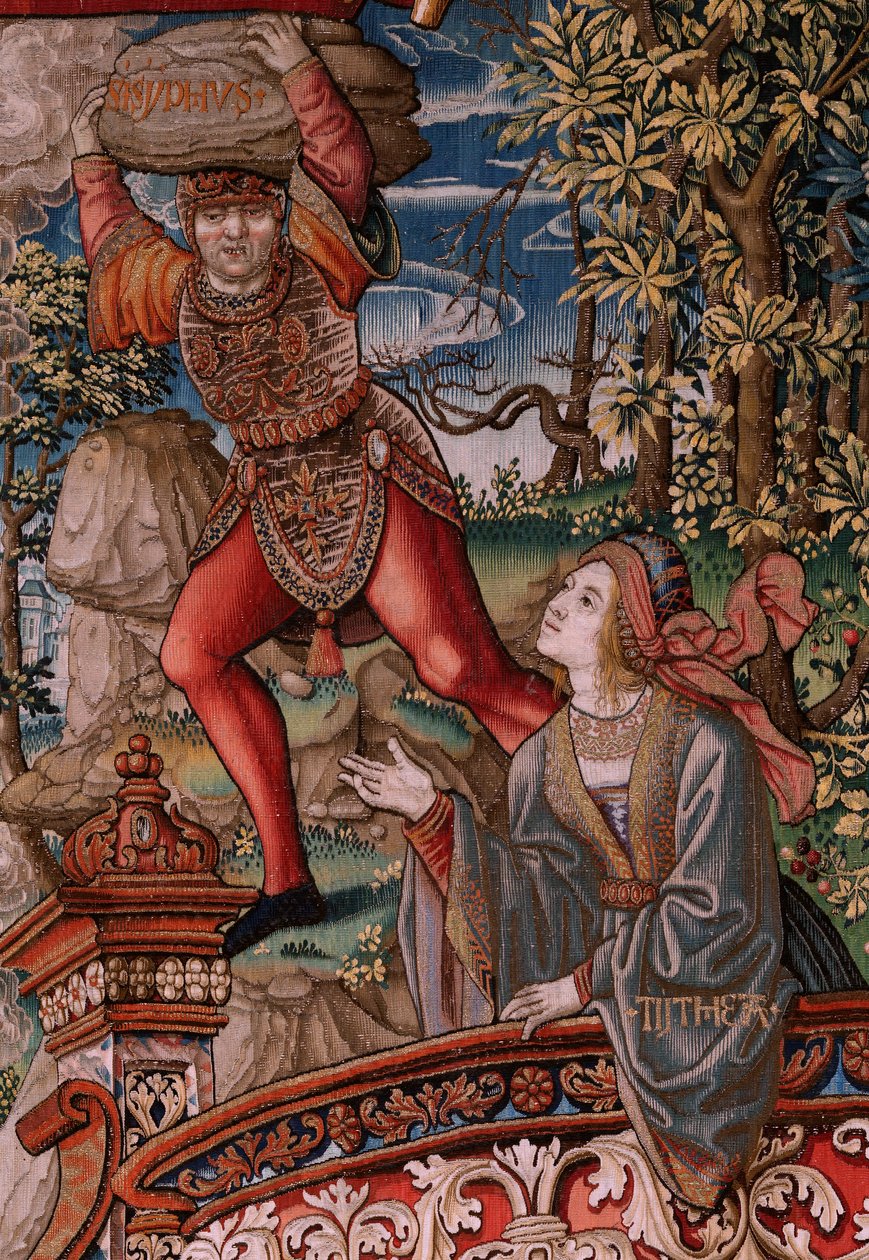 Flandrischer Wandteppich. Serie Die Ehren. Gerechtigkeit. Neunter Wandteppich in der Serie. Modellzeichner aus dem Kreis von Bernard van Orley und Jan Gossaert. Herstellung Pieter van Aelst, Brüssel. Ca. 1550. von Bernard van Orley