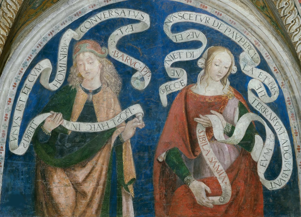 Le prophete Baruch et la sibylle samienne - 預言者 Baruch and the Samian Sibyl、Pinturicchio、Bernardino、Workshop of (1454-1513) 作。 フレスコ 作： Bernardino di Betto（のワークショップ）Pinturicchio