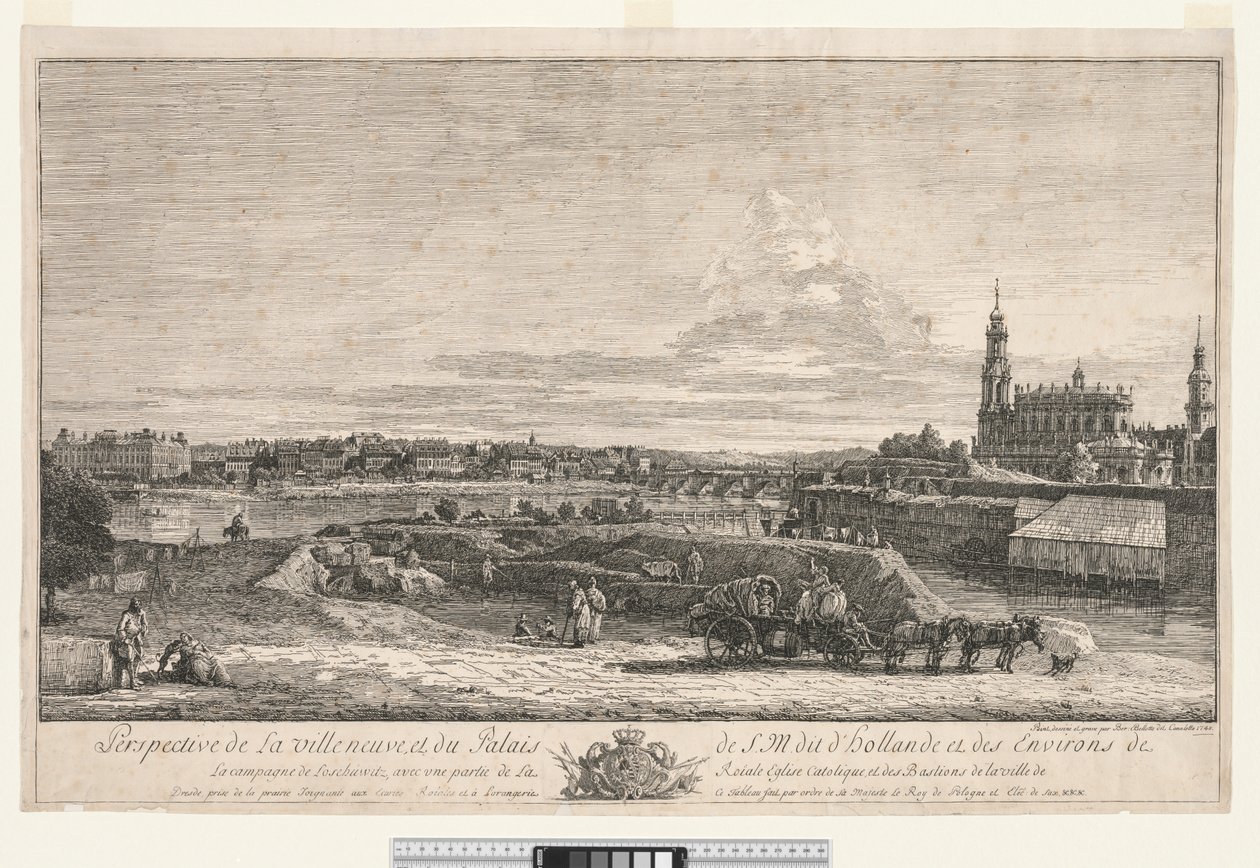 ドレスデンの眺め、1748年。 作： ベルナルド・ベロット（カナレット）