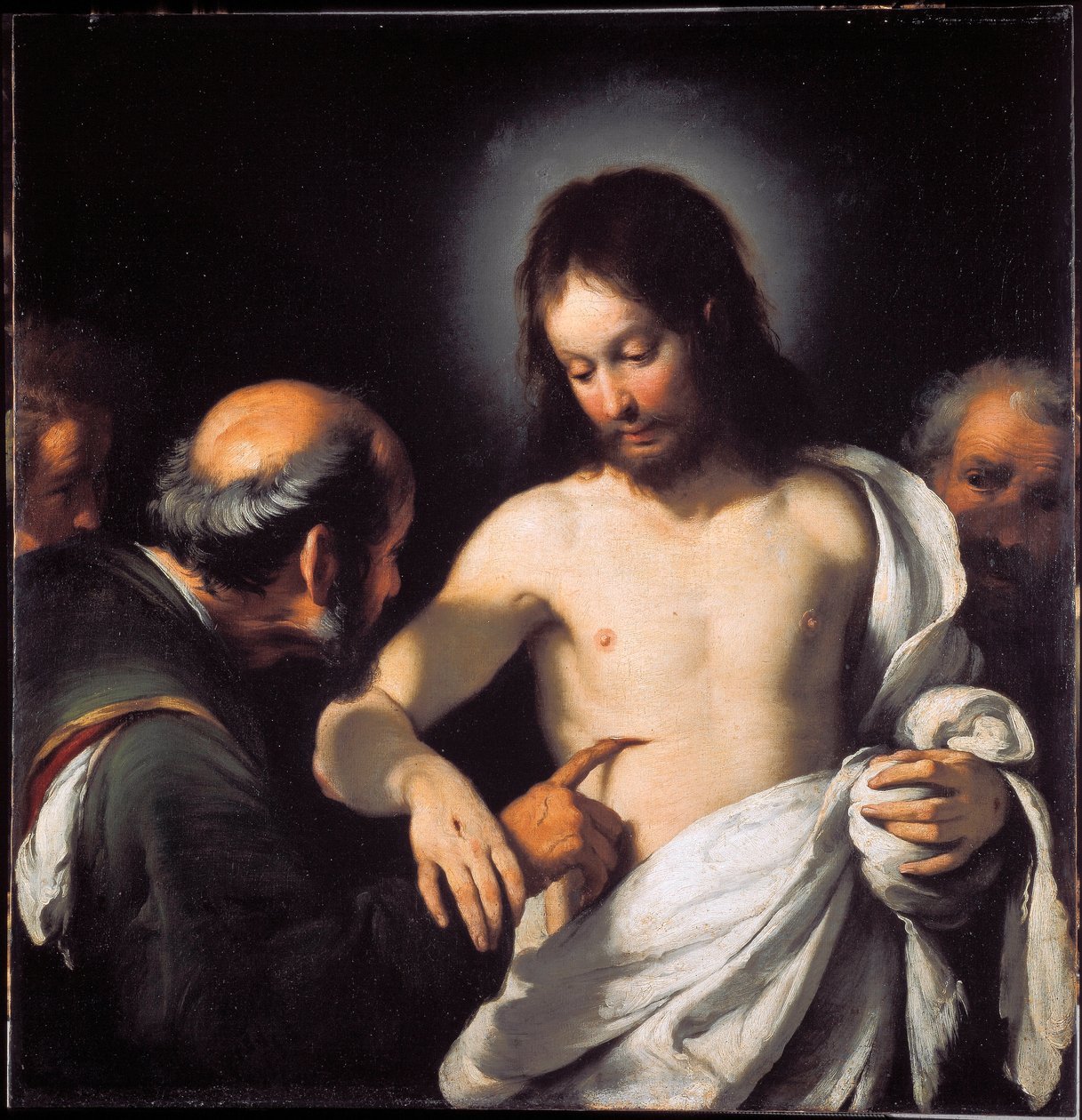 聖トマスのインクレディット」 ベルナルド・ストロッツィ（1581-1644）作画 薄さ101×97.5cm ゲネス、ストラーダ・ヌオーヴァ美術館（元パラッツォ・ビアンコ）所蔵 作： ベルナルド・ストロッツィ