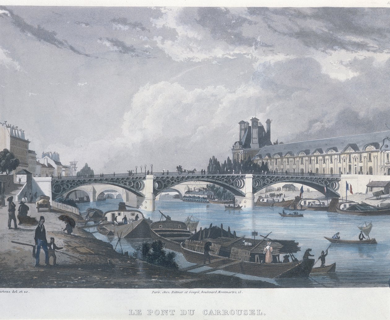 ポンデュカルーゼル、1832年（カラー彫刻） 作： ベルンハルト・シュミット