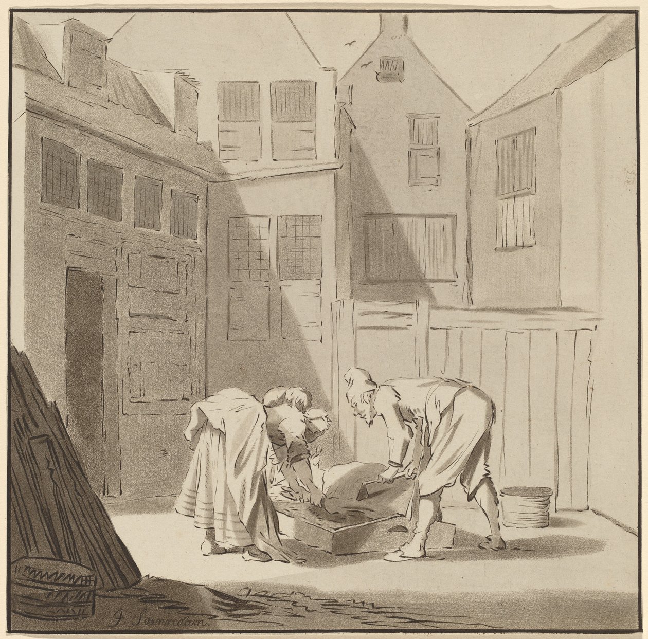 豚の屠殺者、1778 年、1787 年に出版。 作： Bernhard Schreuder