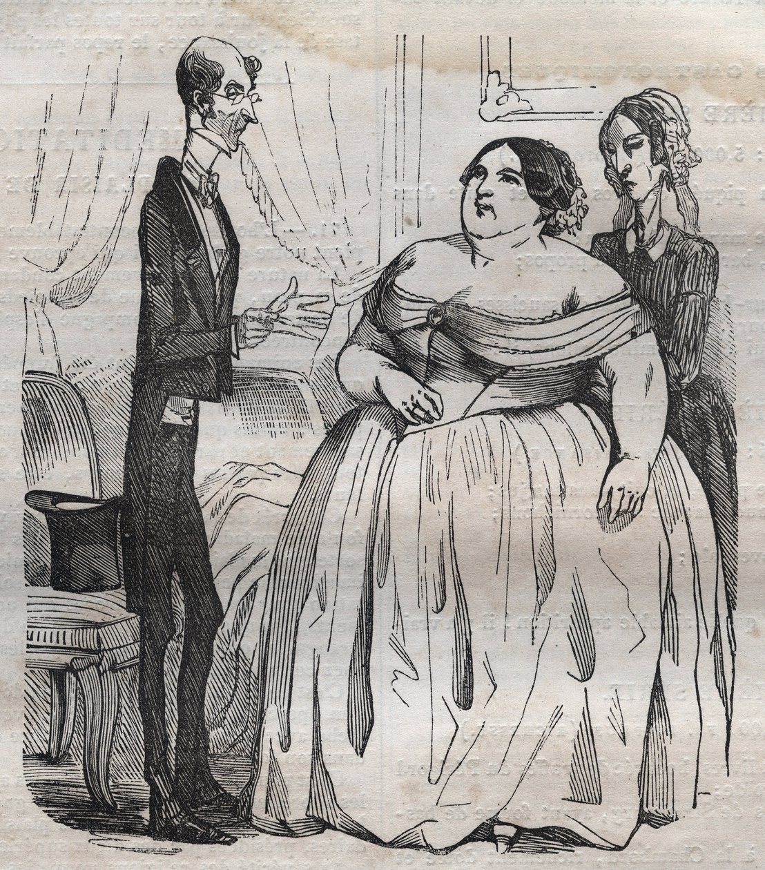 Des Gourmands - obesity and skinny - Jean Anthelme Brillat Savarin (Brillat-Savarin)の「La Physiologie du gout」に掲載された彫刻。 作： バートール