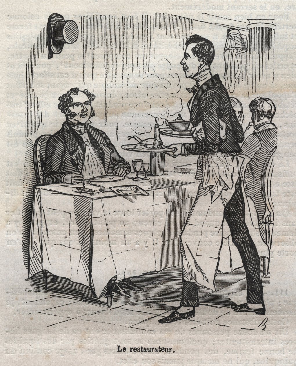 Le restaurateur - Jean Anthelme Brillat Savarin (Brillat-Savarin)の「La Physiologie du gout」に掲載された彫刻。 作： バートール