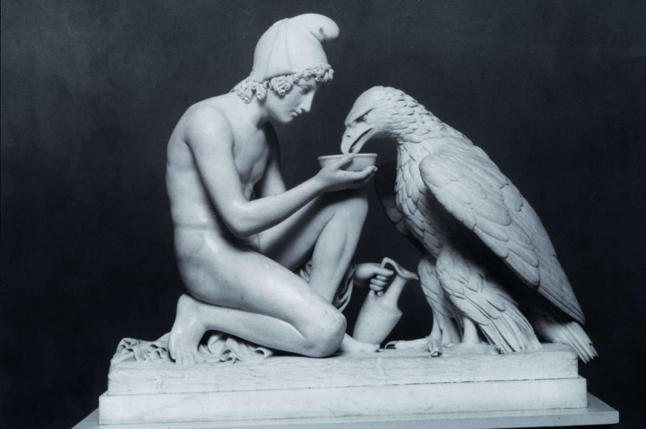 木星の鷲とガニメデ、1817年（大理石） 作： ベルテル・トルバルセン