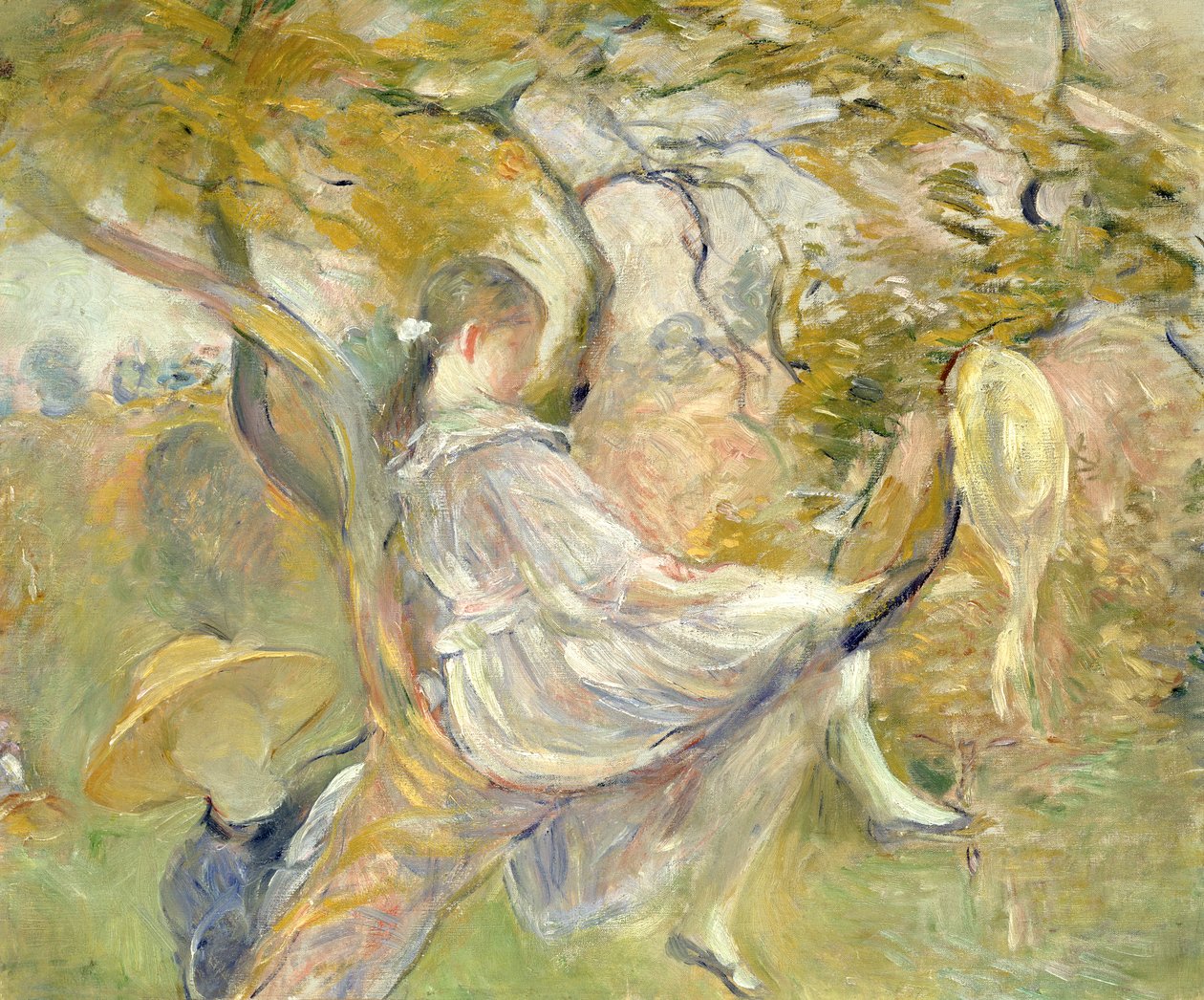リンゴの木で、1890 作： ベルト・モリゾ