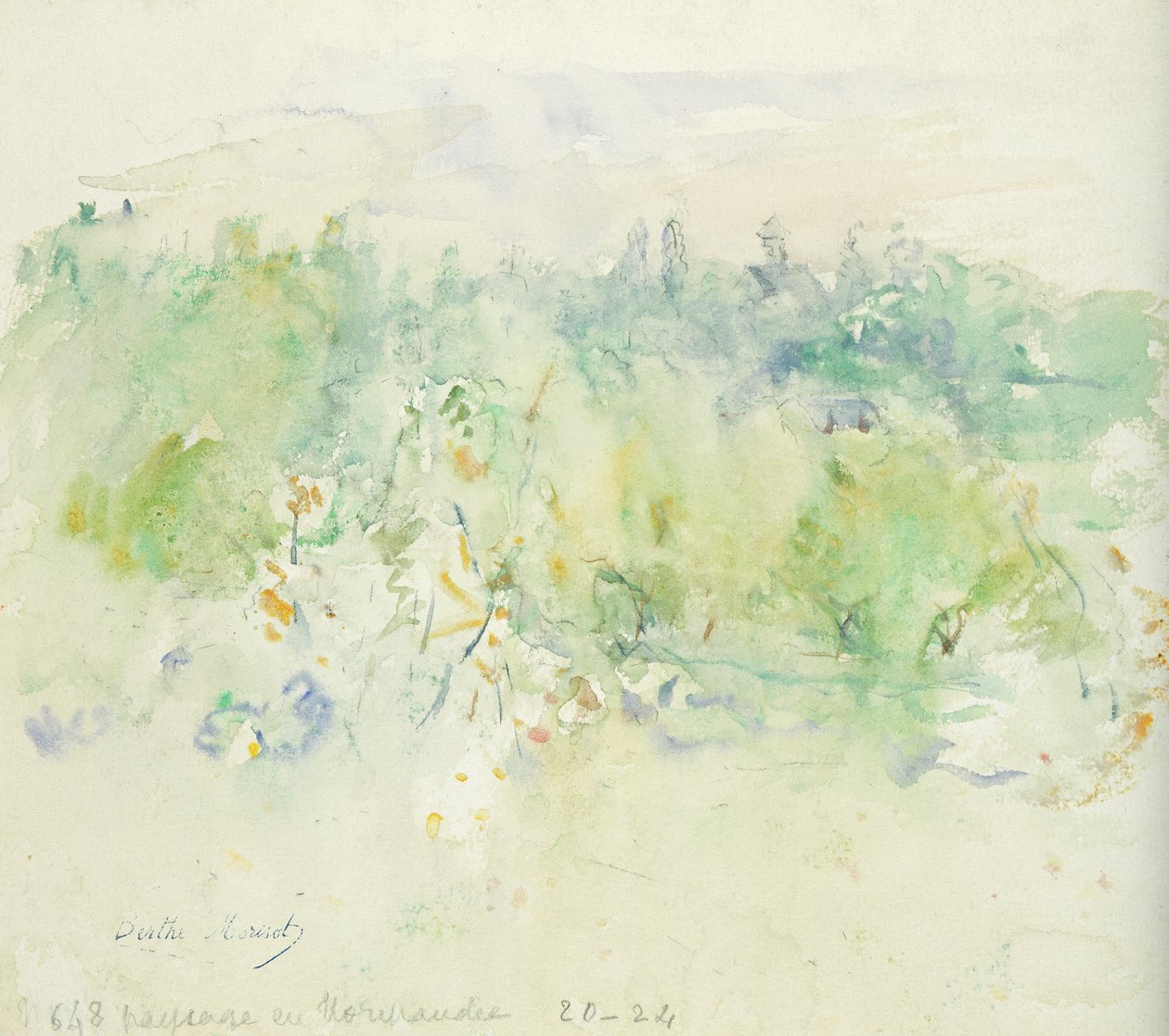 ノルマンディーの風景、1880 作： ベルト・モリゾ