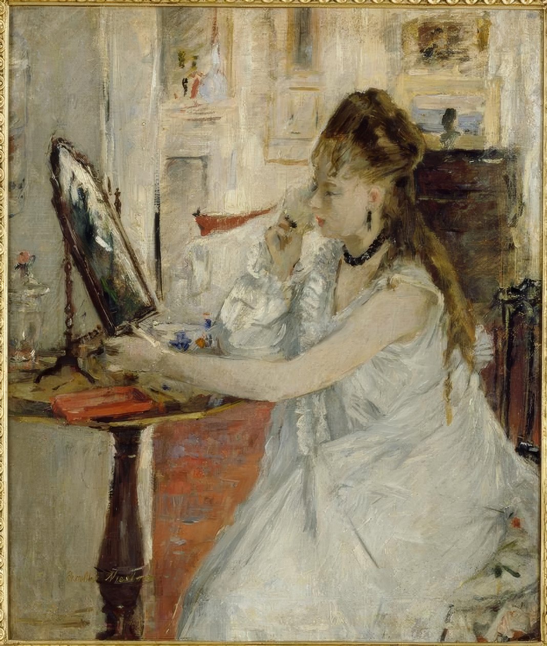 Jeune femme se poudrant（若い女性が粉末化） 作： ベルト・モリゾ
