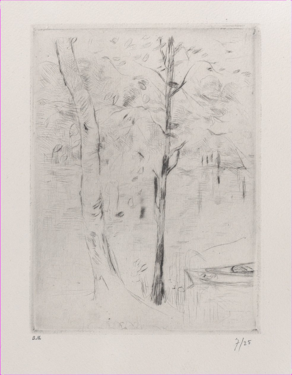 風景 川の近くの木の幹、1888 年。 作： ベルト・モリゾ