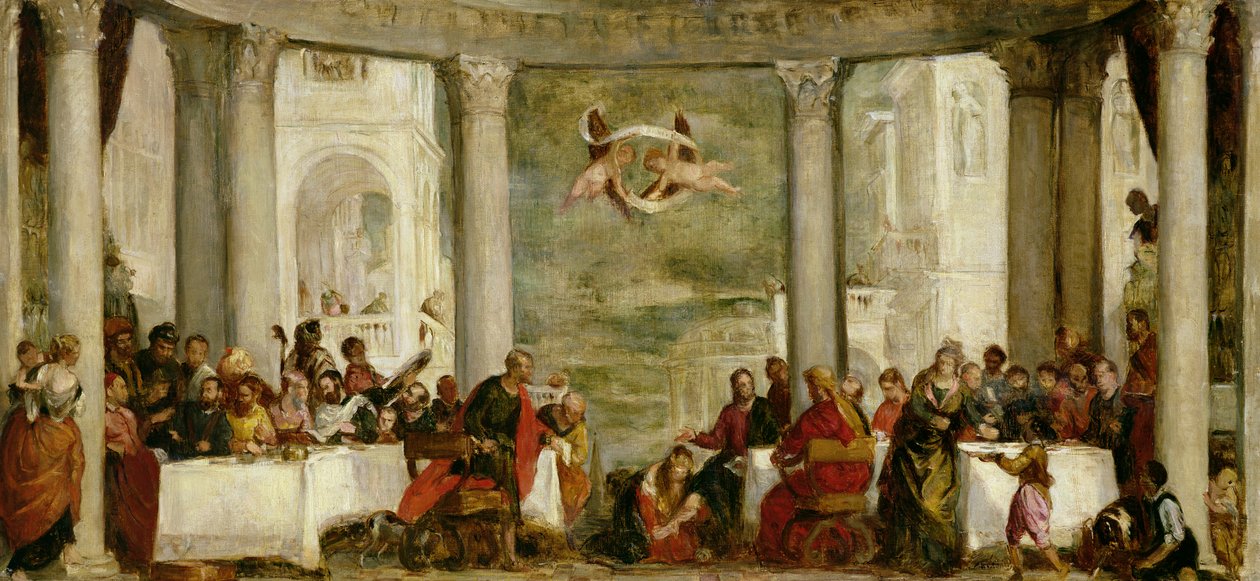 ヴェロネーゼ（1528-88）1860年の絵画の後、パリサイ人シモンの家での食事 作： ベルト・モリゾ