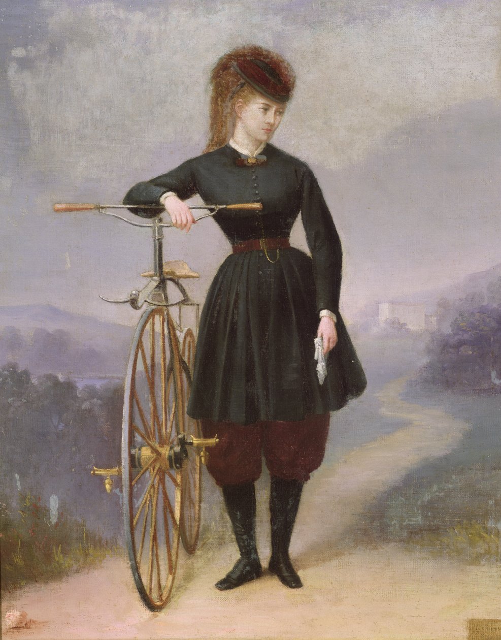 ブランシュ・ダンティニー（1840-74）と彼女のベロシペド 作： ベティネット