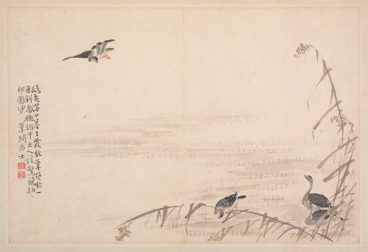 書道と絵画のアルバム、18世紀。 作： ビアン・ショウミン