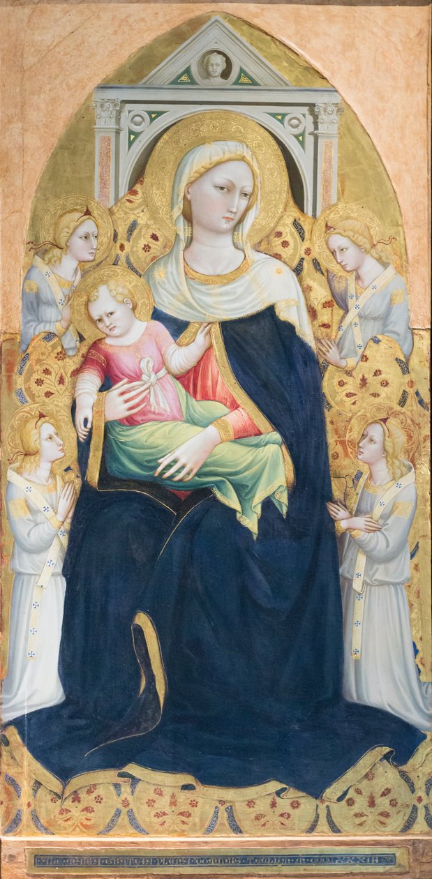 幼子と4人の天使を従えた聖母像 1433年頃 パネルにテンペラ、金箔 作： ビッチ・ディ・ロレンソ