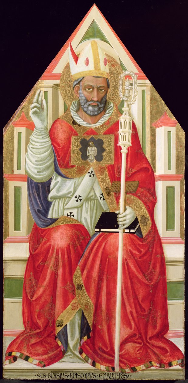 St Blaise (d.316) c.1445 (パネル上のテンペラ) 作： ビッチ・ディ・ロレンソ