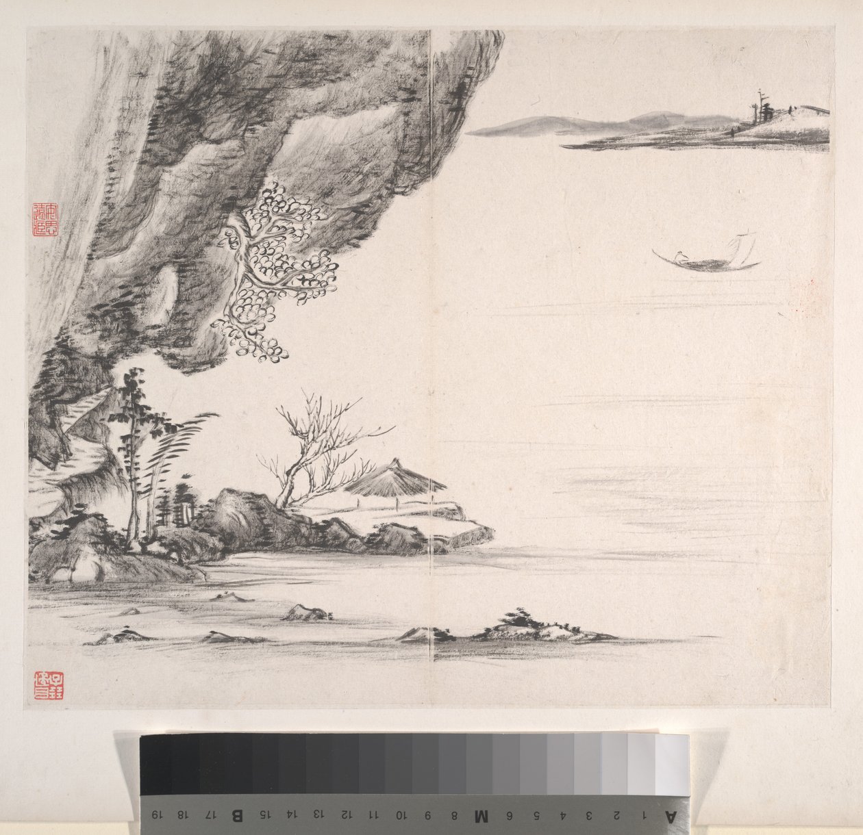 風景画、1814年（8葉のアルバム、紙にインク） 作： 