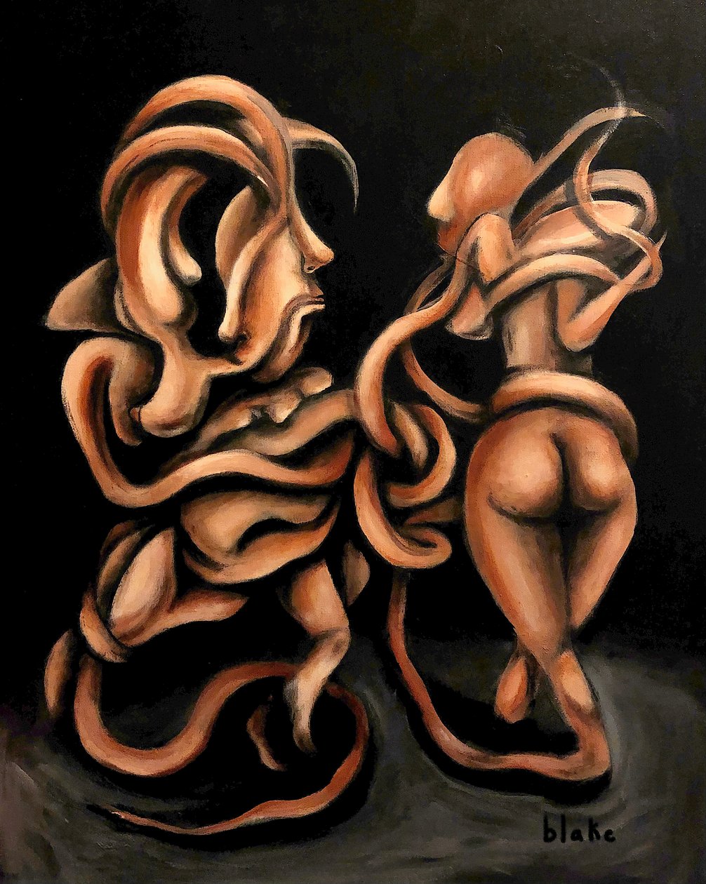 Adam & Eve, c.2020 (キャンバスにアクリル) 作： ブレイク・マンチ