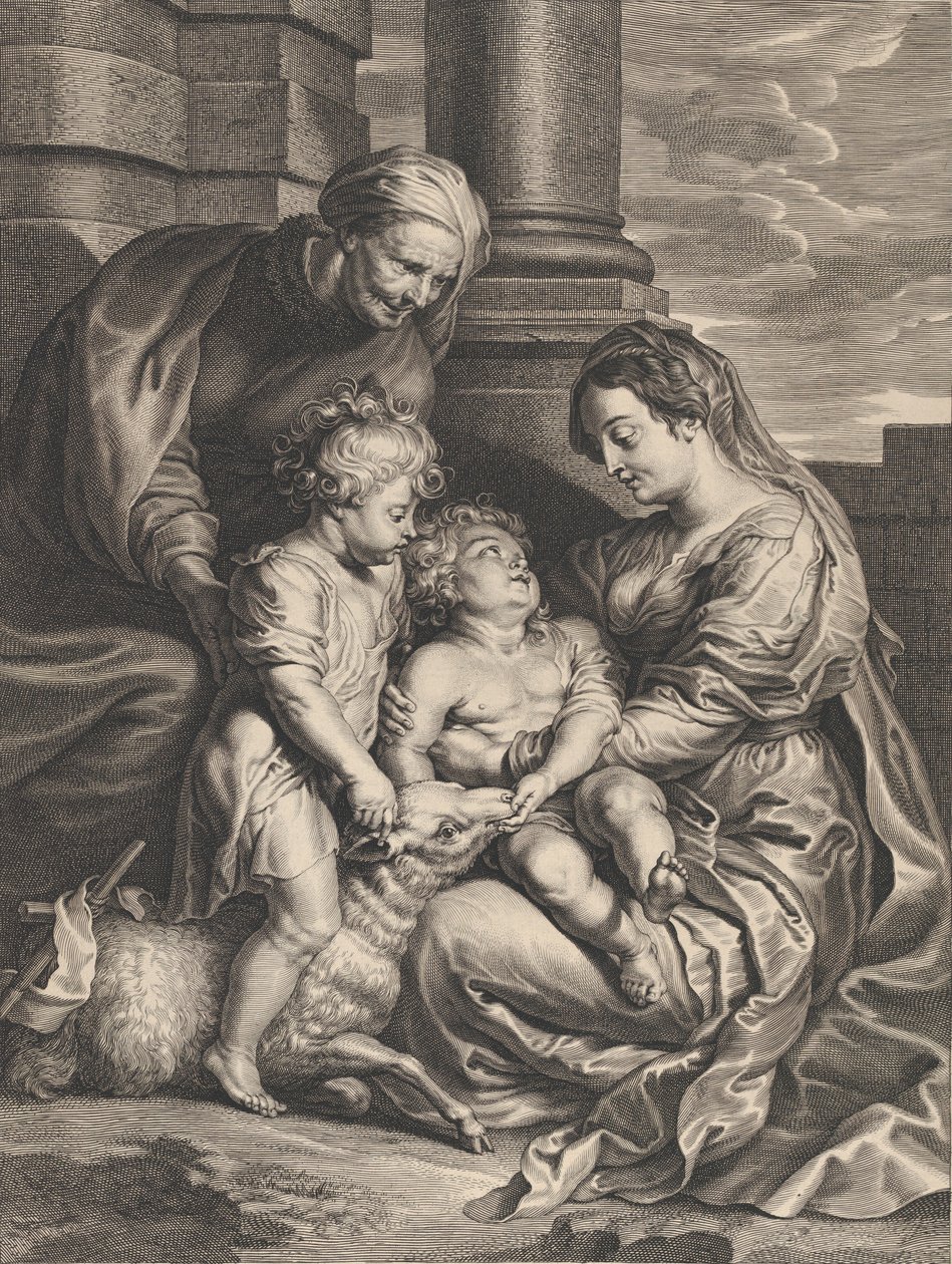 聖アンナと洗礼者聖ヨハネと一緒にいる聖母子とキリスト。 1640-59.. 作： ボエティウス・アダムス・ボルスワート