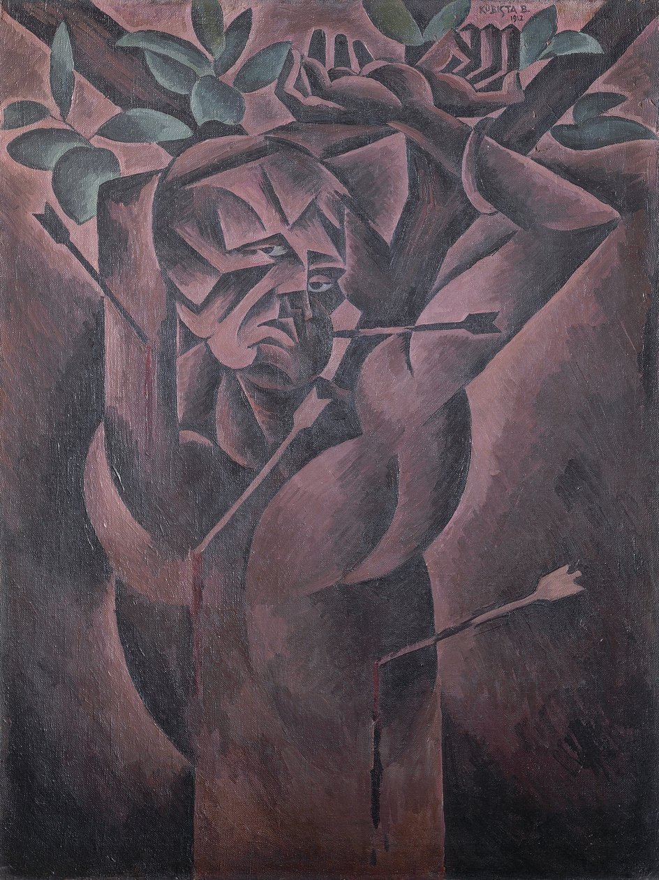 聖セバスチャン、ボフミル・クビスタ作（1884-1918）、キャンバスに油彩、98x75cm 作： ボフミル・クビシュタ