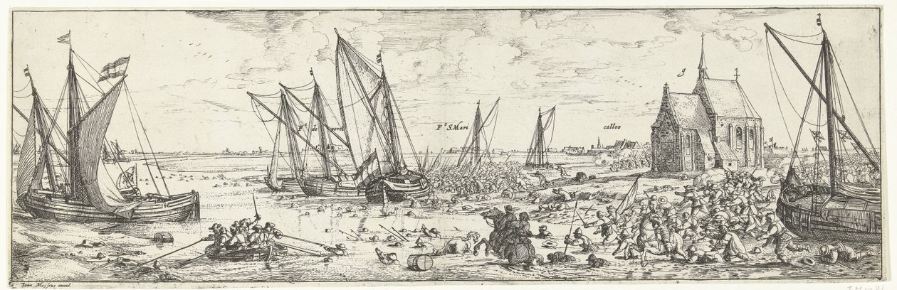 カロ要塞への攻撃の失敗、1638 年 作： ボナヴェントゥーラピーターズ（I）