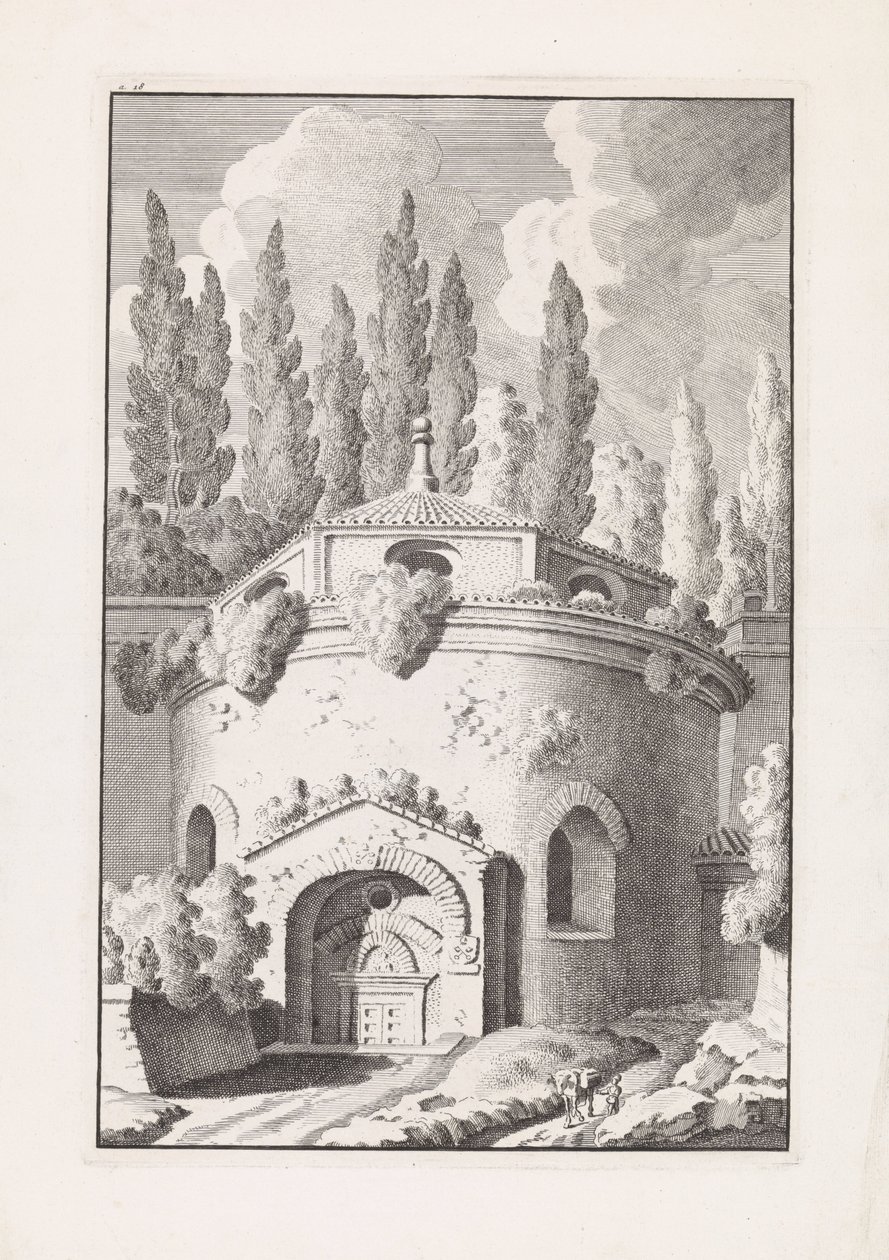 Ruïne van een Romeinse ronde tempel ローマの古代都市の遺物（シリーズタイトル） 作： Bonaventure van Overbeek