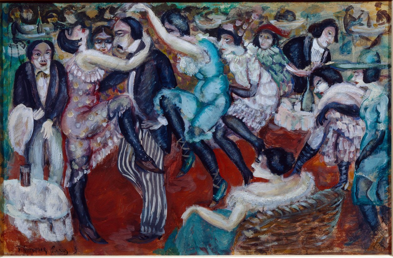 """Singing Cafe"" (Singing Cafe) - ボリス・ドミトリエヴィッチ・グリゴリエフ (1886-1939) の絵画 作： ボリス・ドミトリエヴィッチ・グリゴリエフ