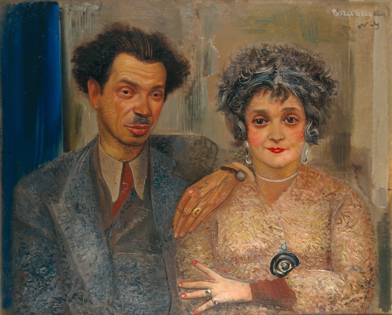 1926年から1933年の間にアーティストNikiolai Remizov 1887-1975と彼の妻の肖像 作： ボリス・ドミトリエヴィッチ・グリゴリエフ