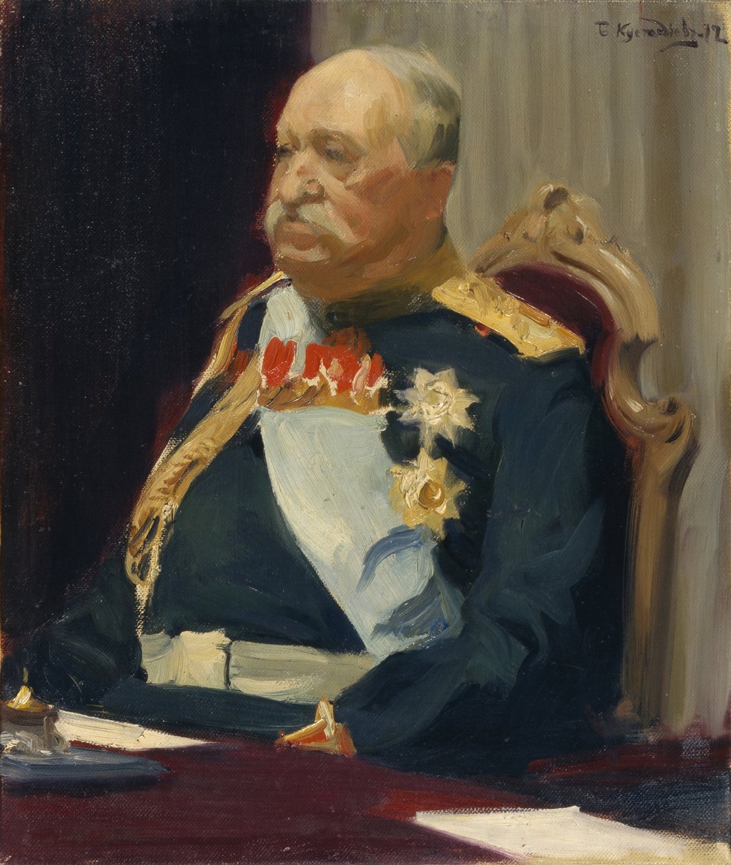 国務院議員アレクセイ・イグナチエフ伯爵の肖像、1902年内務大臣 作： ボリス・ミハイロヴィチ・クストーディエフ