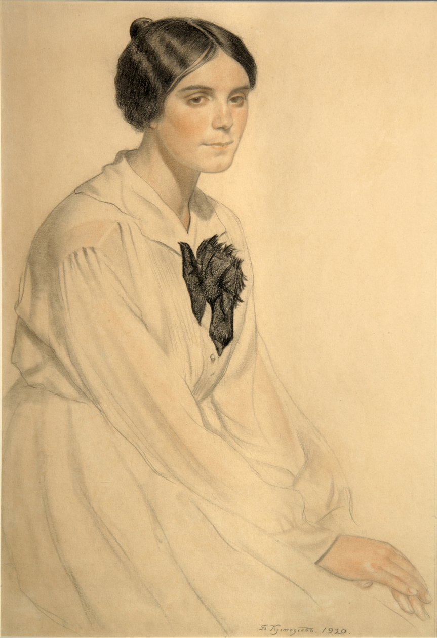 Ksenia Nikolayevna Semenova Skalovaの肖像、1920 作： ボリス・ミハイロヴィチ・クストーディエフ