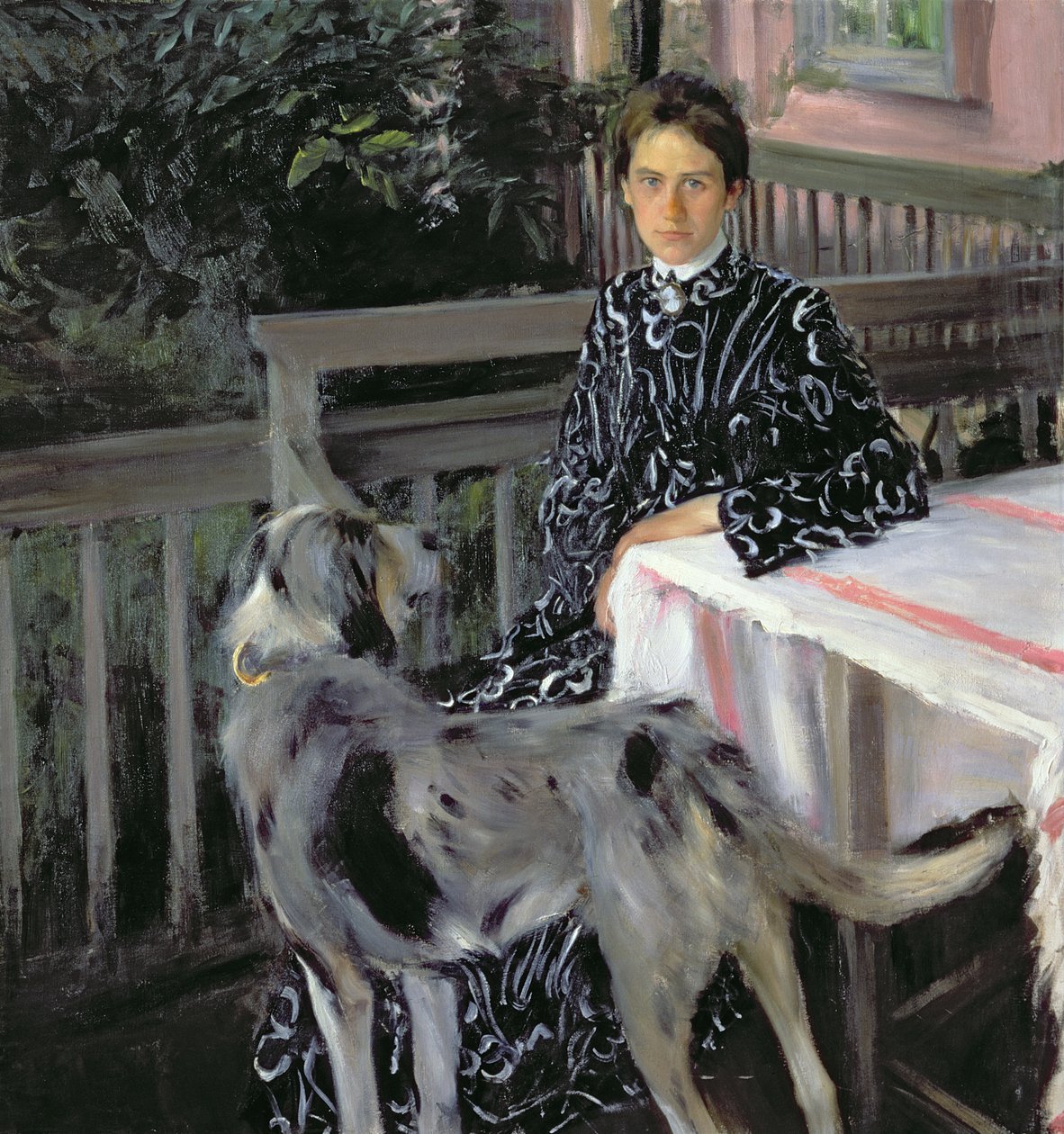 ユリア・エフスタフィエヴナ・クストディエヴァ（1880-1942）の肖像、アーティストの妻、1903 作： ボリス・ミハイロヴィチ・クストーディエフ