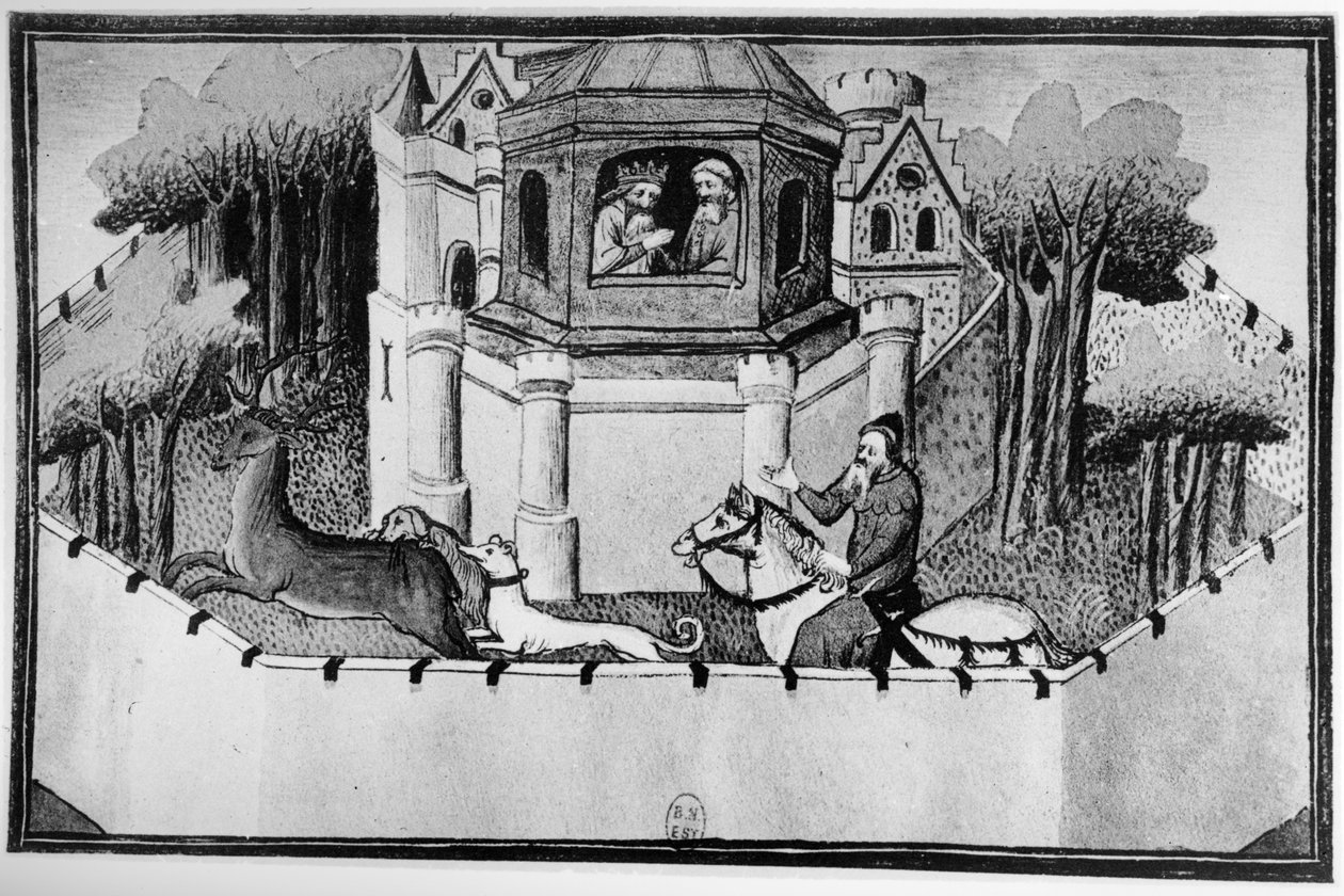 Ms Fr 2810、The Great Khan in Peking、from from &39;Livre des Merveilles du Monde&39;、c.1410-12（tempera on vellum） 作： ブシコーマスター