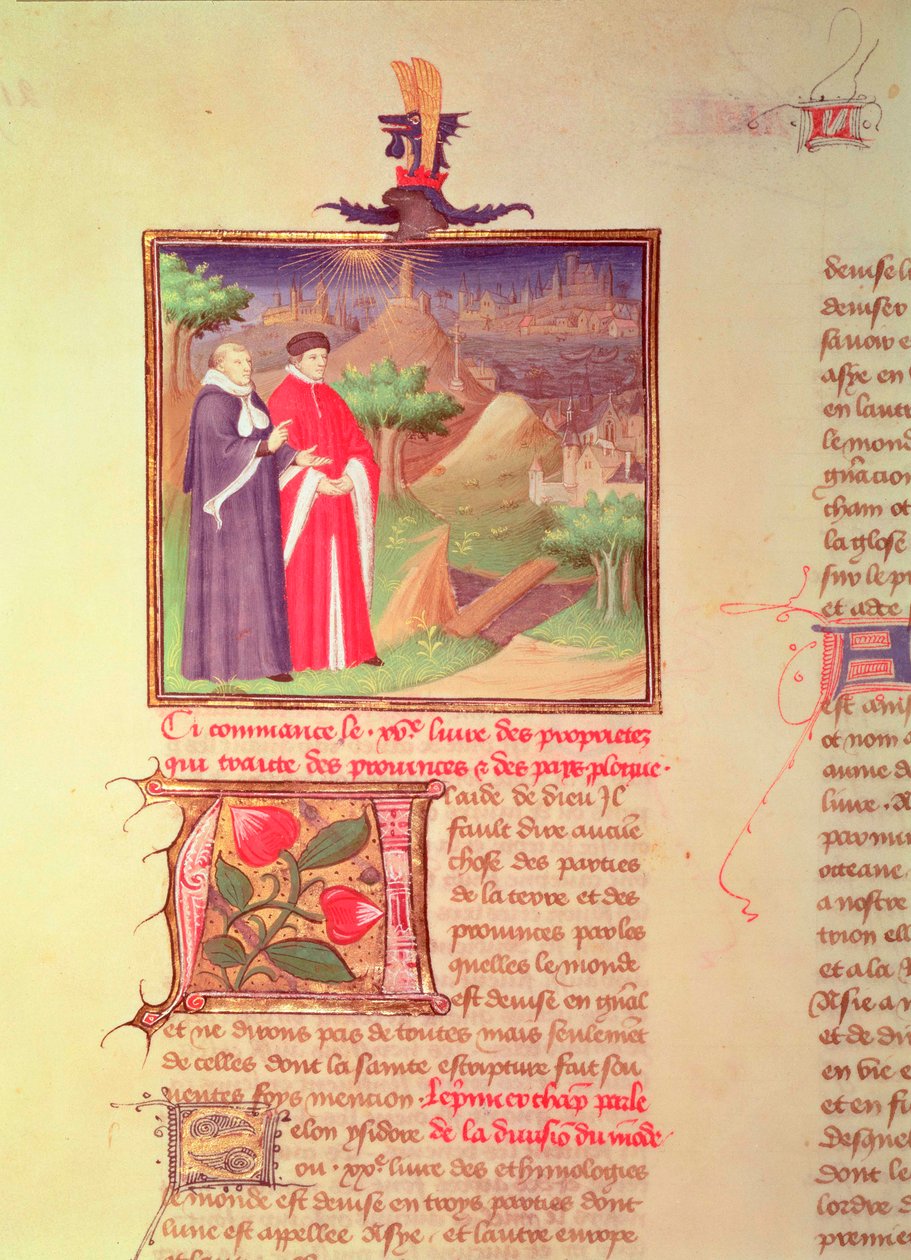 Ms Fr 9141 fol.217v Scholar and Nobleman、from &39;Livre des Proprietes des Choses&39; by Barthelemy l&39;Anglais、c.1405 作： ブシコーマスター