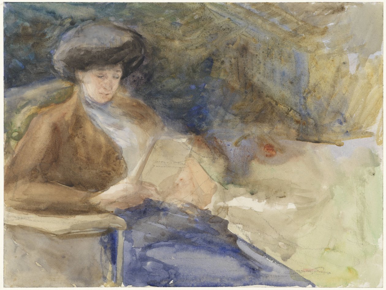 座っている女性の読書 作： ブラミン・フーブレヒト