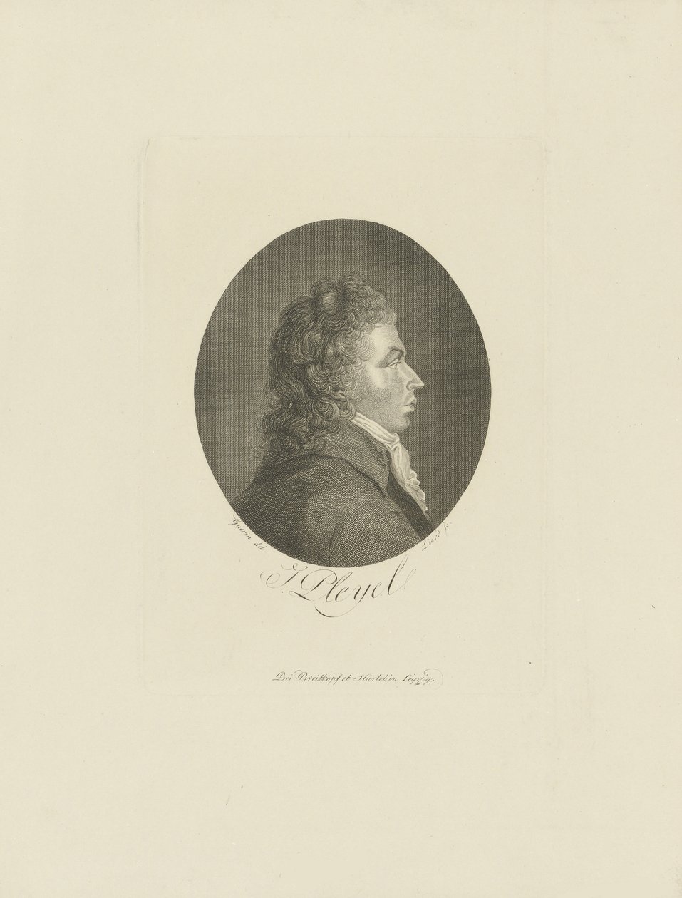 作曲家Ignace Pleyel 1757-1831の肖像、c。 1800。 作： ブライトコフとハーテル