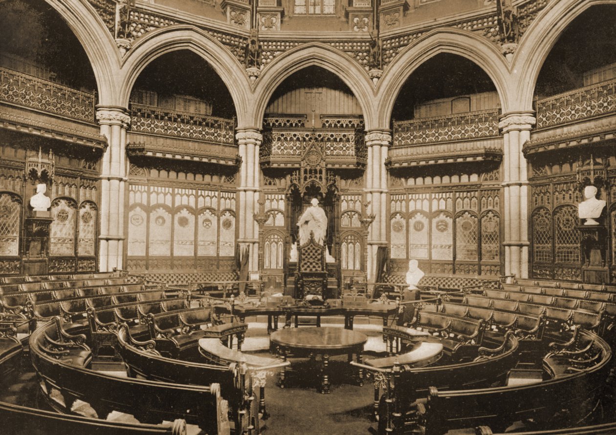 ロンドンギルドホールの一般会議室、1890 作： イギリスの写真家