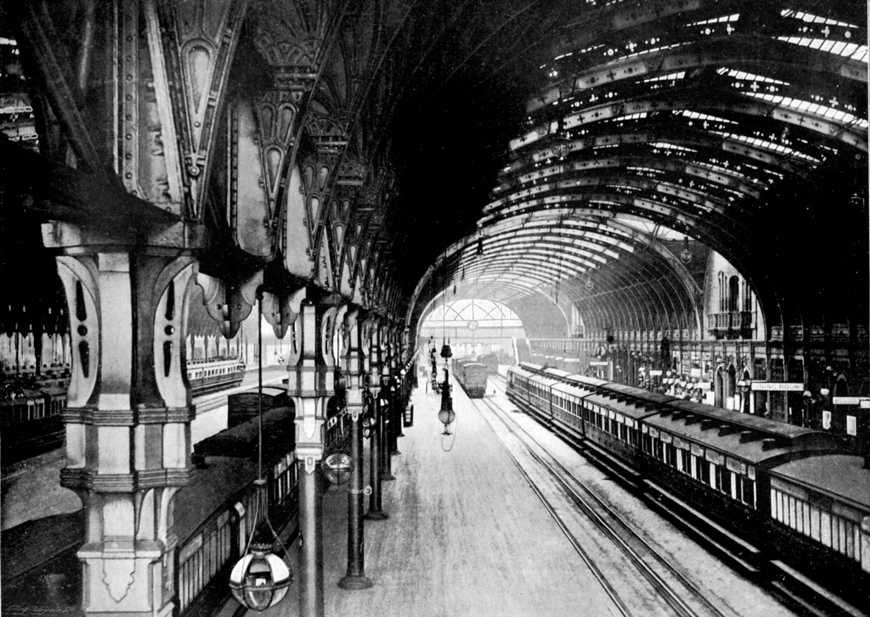 パディントン駅、ロンドン、1890 作： イギリスの写真家