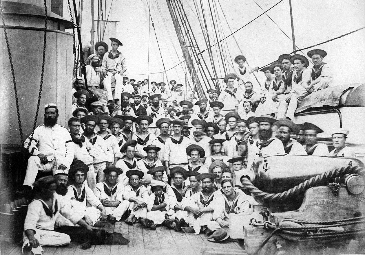 HMS Eclipse搭載の会社、c.1888 作： イギリスの写真家