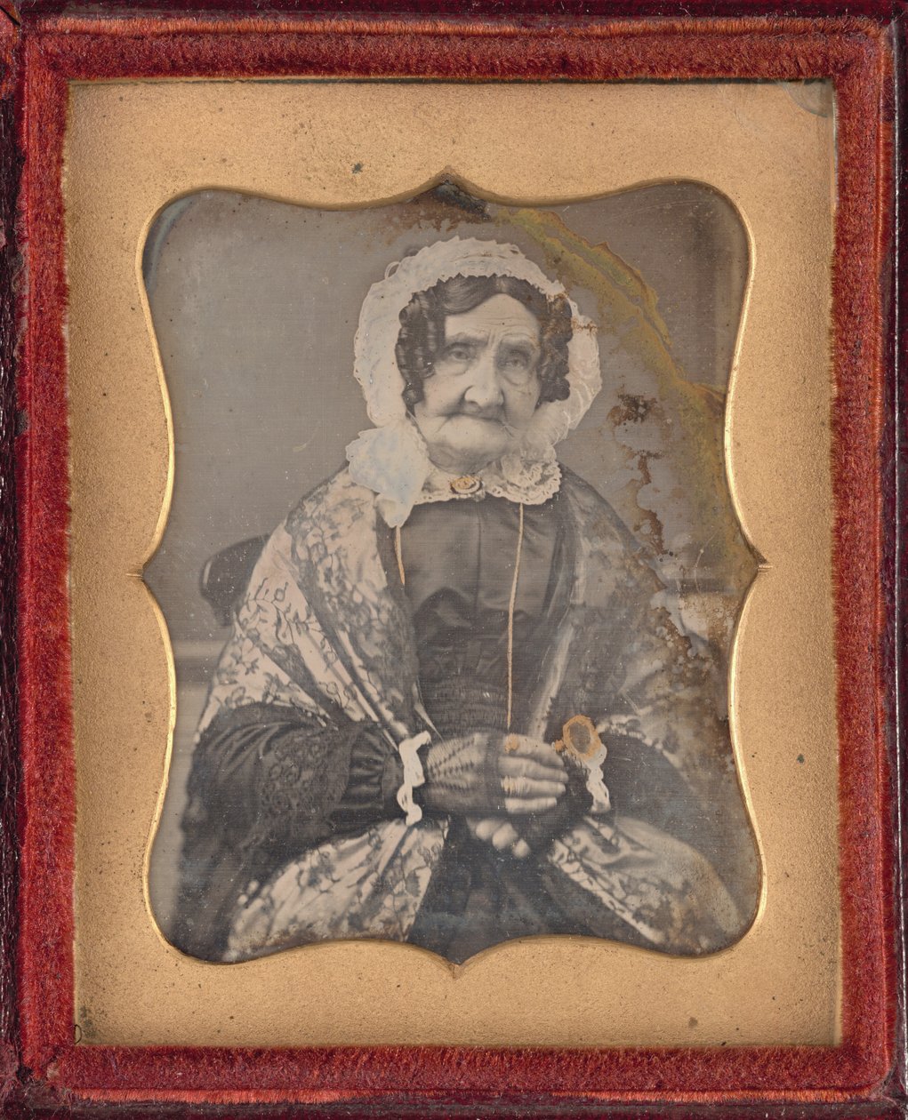 女性の肖像,c.1850年（写真） 作： イギリスの写真家