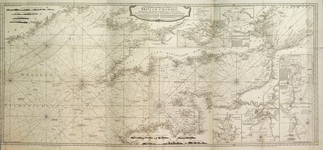 英国海峡とクリア岬までの大西洋の一部に関する新しい水路測量。 作： ブリティッシュスクール