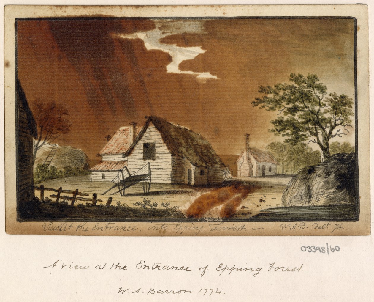 一連のスケッチ、イギリス、大陸、アメリカの景色 1772-1778 (水彩) 作： ブリティッシュスクール