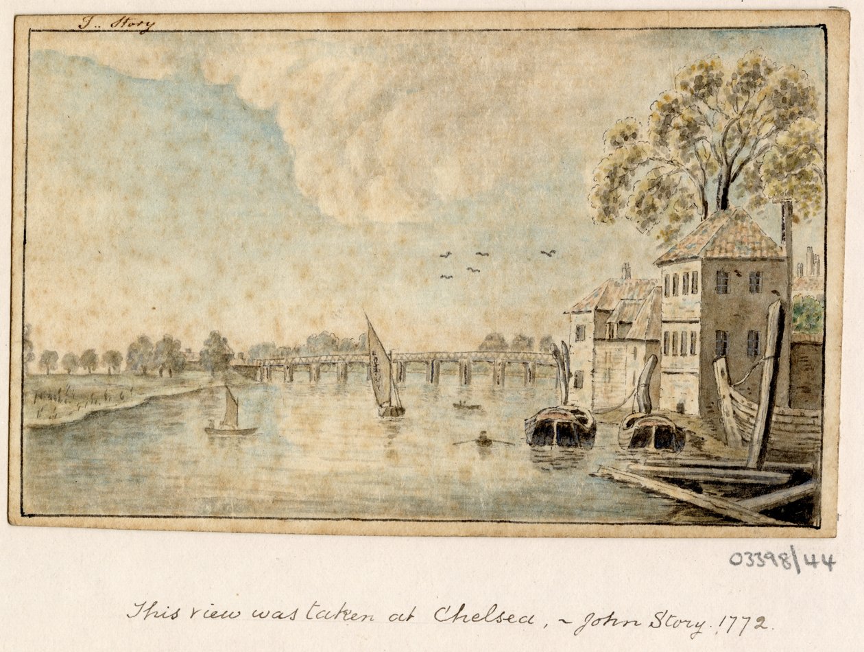 一連のスケッチ、イギリス、大陸、アメリカの景色 1772-1778 (水彩) 作： ブリティッシュスクール
