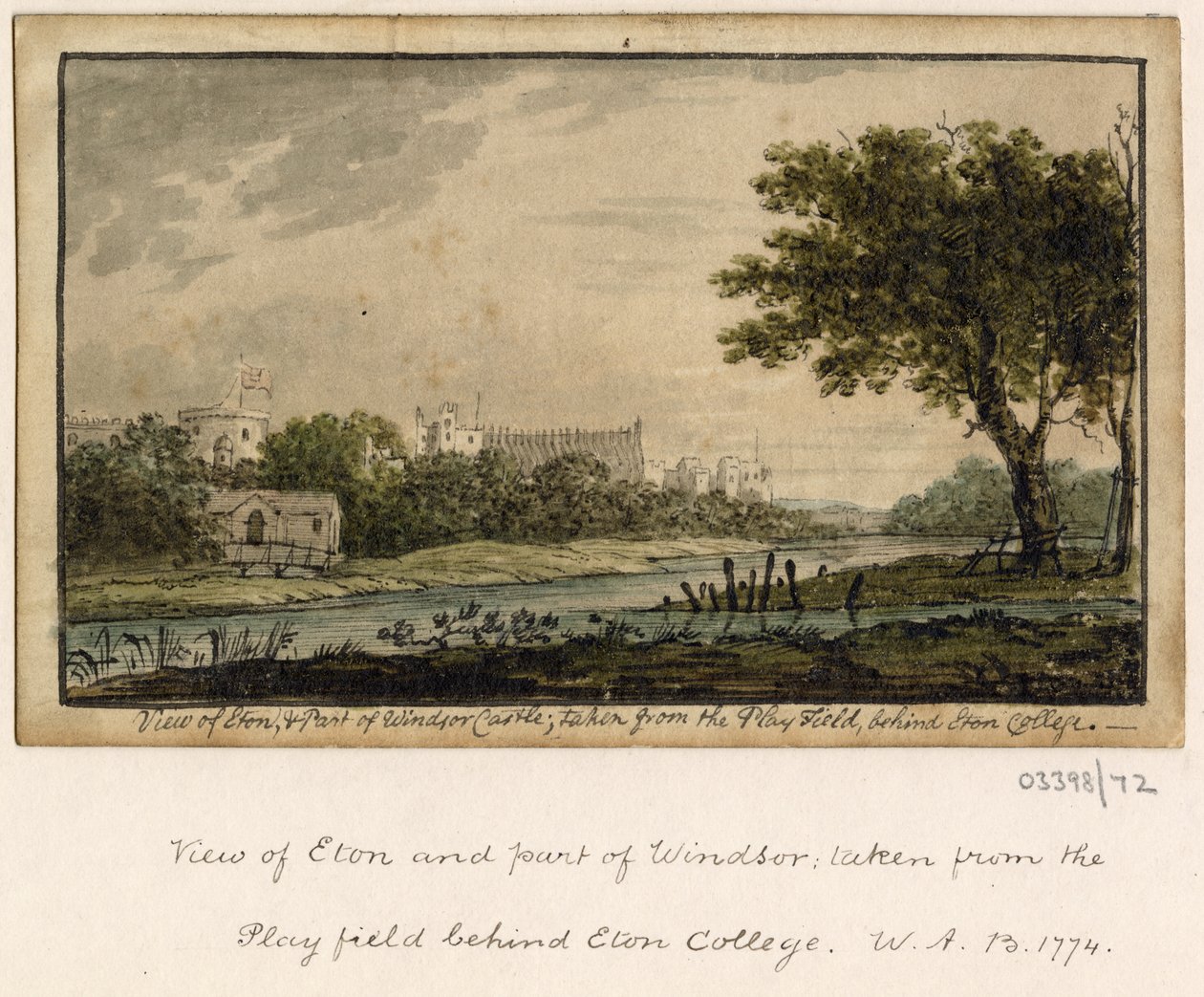一連のスケッチ、イギリス、大陸、アメリカの景色 1772-1778 (水彩) 作： ブリティッシュスクール