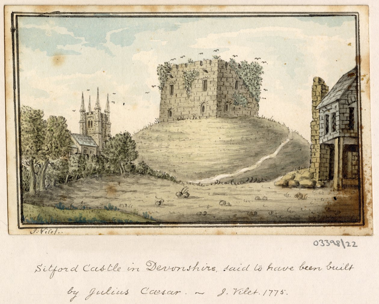 一連のスケッチ、イギリス、大陸、アメリカの景色 1772-1778 (水彩) 作： ブリティッシュスクール