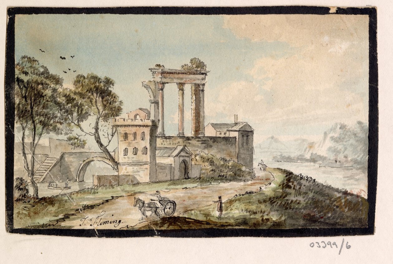 一連のスケッチ、イギリス、大陸、アメリカの景色 1772-1778 (水彩) 作： ブリティッシュスクール