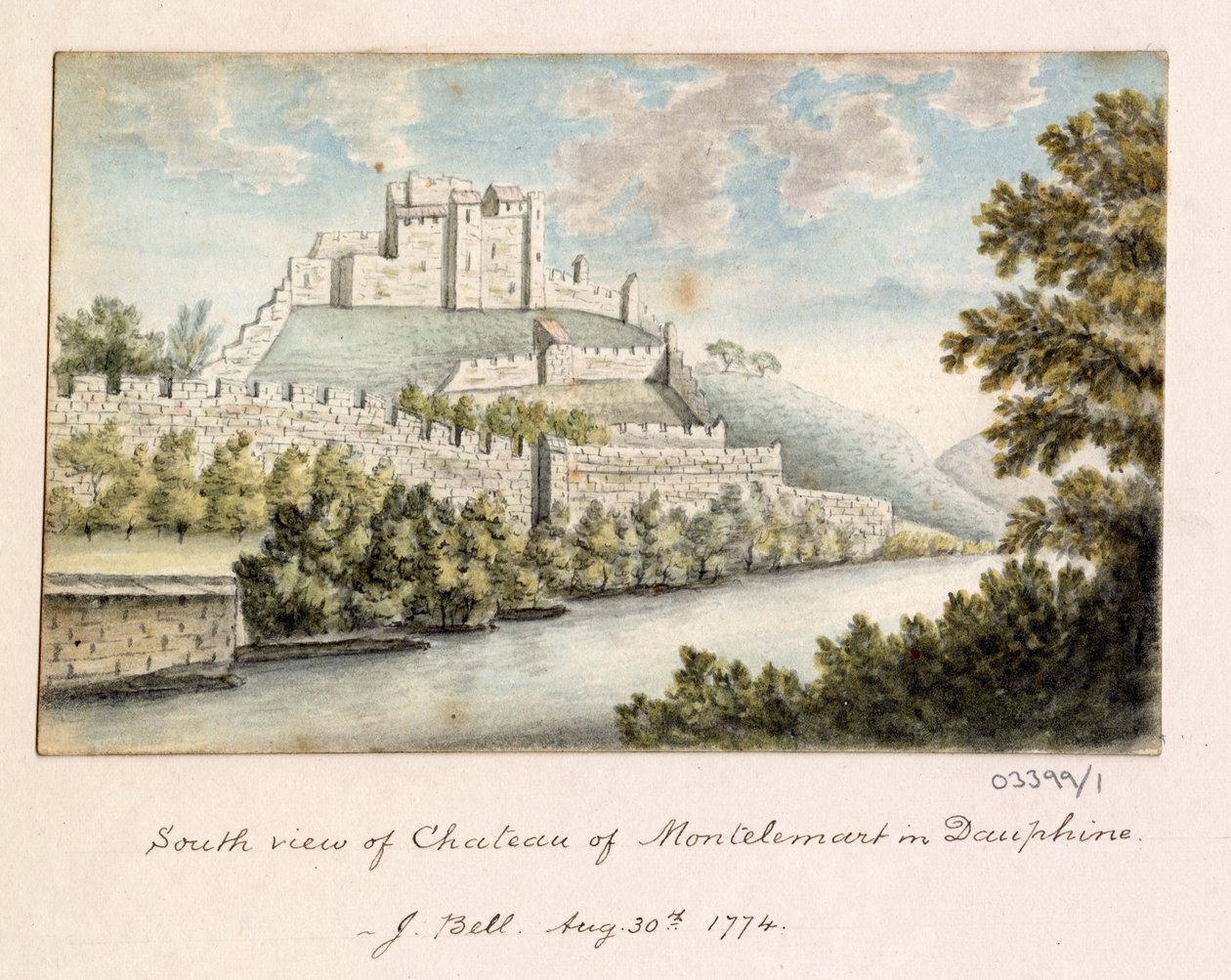 一連のスケッチ、イギリス、大陸、アメリカの景色 1772-1778 (水彩) 作： ブリティッシュスクール
