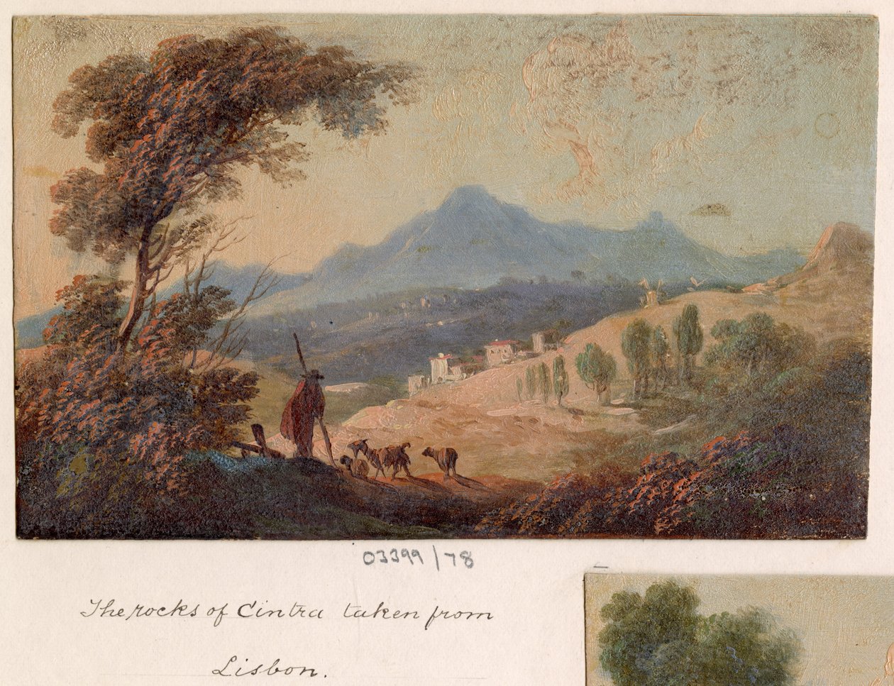 一連のスケッチ、イギリス、大陸、アメリカの景色 1772-1778 (油絵) 作： ブリティッシュスクール